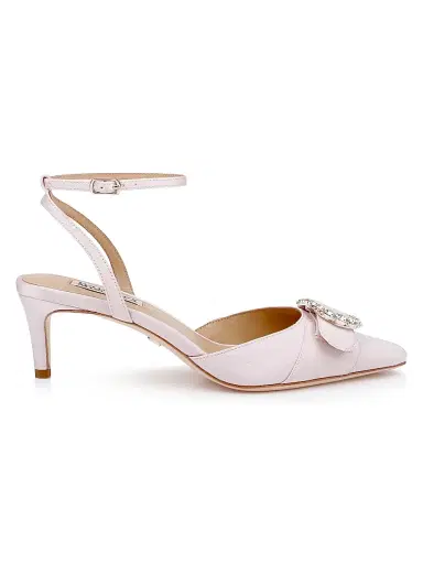 Badgley Mischka Women's Odesza 50MM Crepe Pumps - Pink | Thumbnail 1 Badgley Mischka Women's Odesza 50MM Crepe Pumps - Pink | Thumbnail 1