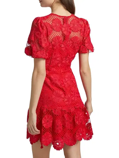 Milly Women's Yasmin Lace Minidress - Red | Thumbnail 5 Milly Women's Yasmin Lace Minidress - Red | Thumbnail 5