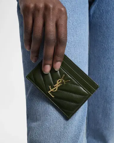 Saint Laurent Cassandre YSL Monogram Card Case in Quilted Smooth Leather | Thumbnail 4 Saint Laurent Cassandre YSL Monogram Card Case in Quilted Smooth Leather | Thumbnail 4