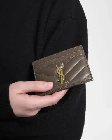 Saint Laurent Cassandre YSL Monogram Card Case in Quilted Smooth Leather | Thumbnail 6 Saint Laurent Cassandre YSL Monogram Card Case in Quilted Smooth Leather | Thumbnail 6