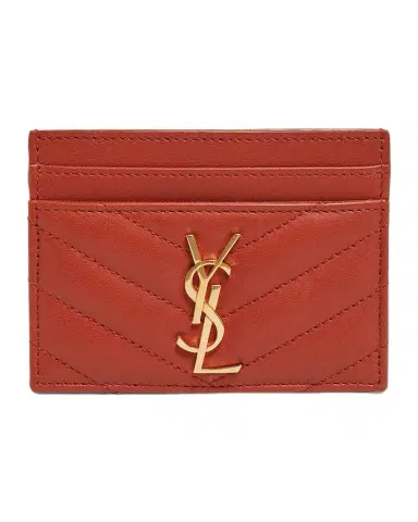 Saint Laurent Cassandre YSL Monogram Card Case in Quilted Smooth Leather | Thumbnail 1 Saint Laurent Cassandre YSL Monogram Card Case in Quilted Smooth Leather | Thumbnail 1