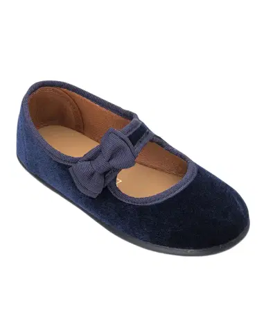 Elephantito Girl's Velvet Bow Mary Janes | Thumbnail 1 Elephantito Girl's Velvet Bow Mary Janes | Thumbnail 1