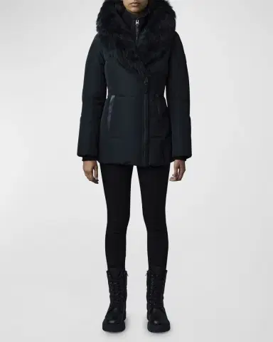 Mackage Adali Hooded Down Jacket with Shearling Collar | Thumbnail 3 Mackage Adali Hooded Down Jacket with Shearling Collar | Thumbnail 3