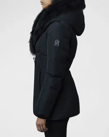 Mackage Adali Hooded Down Jacket with Shearling Collar | Thumbnail 5 Mackage Adali Hooded Down Jacket with Shearling Collar | Thumbnail 5