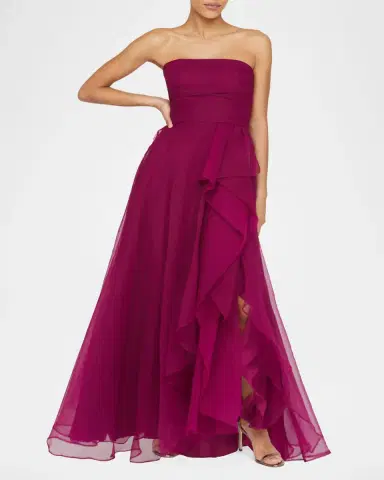Theia Teresa Draped Strapless Gown | Thumbnail 2 Theia Teresa Draped Strapless Gown | Thumbnail 2