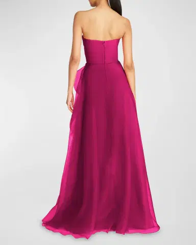Theia Teresa Draped Strapless Gown | Thumbnail 4 Theia Teresa Draped Strapless Gown | Thumbnail 4