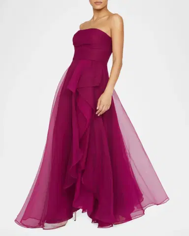 Theia Teresa Draped Strapless Gown | Thumbnail 5 Theia Teresa Draped Strapless Gown | Thumbnail 5