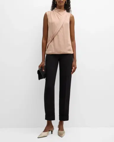 Giorgio Armani Silk Cross-Front Blouse | Thumbnail 2 Giorgio Armani Silk Cross-Front Blouse | Thumbnail 2