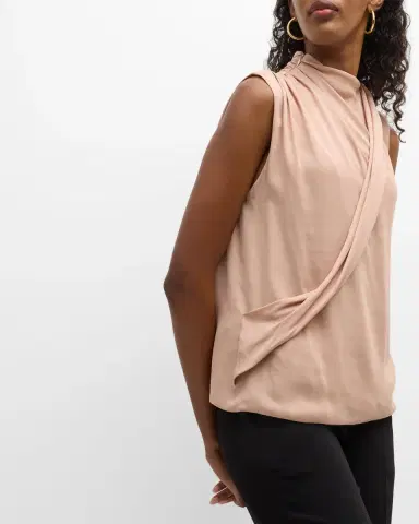 Giorgio Armani Silk Cross-Front Blouse | Thumbnail 7 Giorgio Armani Silk Cross-Front Blouse | Thumbnail 7