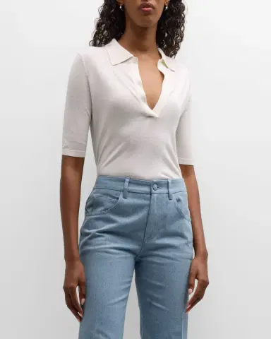 Gabriela Hearst Frank Cashmere Polo Top | Thumbnail 4 Gabriela Hearst Frank Cashmere Polo Top | Thumbnail 4
