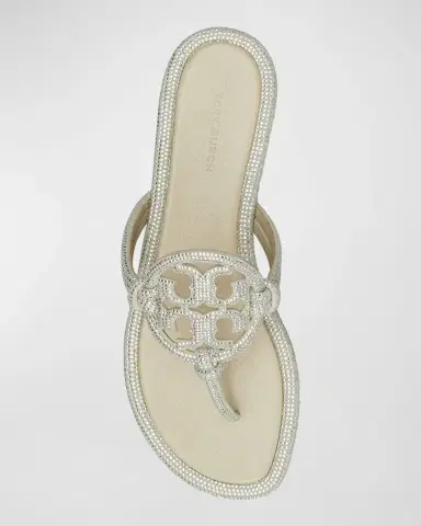 Tory Burch Miller Pave Leather Logo Sandals | Thumbnail 3 Tory Burch Miller Pave Leather Logo Sandals | Thumbnail 3