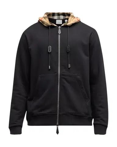 Burberry Men's Samuel Full-Zip Check Hoodie | Thumbnail 1 Burberry Men's Samuel Full-Zip Check Hoodie | Thumbnail 1