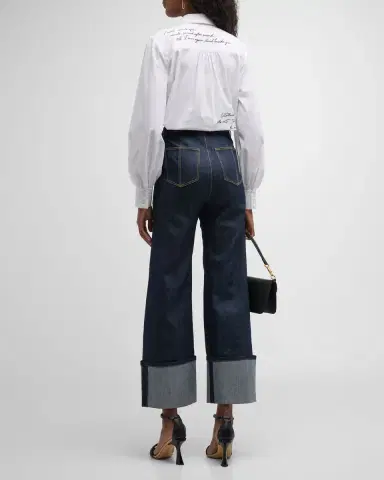 Cinq a Sept Benji Cuffed Ankle Topstitched Denim Pants | Thumbnail 6 Cinq a Sept Benji Cuffed Ankle Topstitched Denim Pants | Thumbnail 6