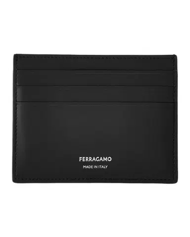 FERRAGAMO Men's Slim Leather Card Holder | Thumbnail 1 FERRAGAMO Men's Slim Leather Card Holder | Thumbnail 1