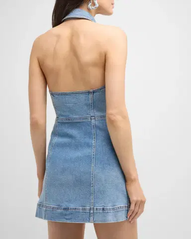Alice + Olivia Kendall Denim Halter Mini Dress | Thumbnail 7 Alice + Olivia Kendall Denim Halter Mini Dress | Thumbnail 7