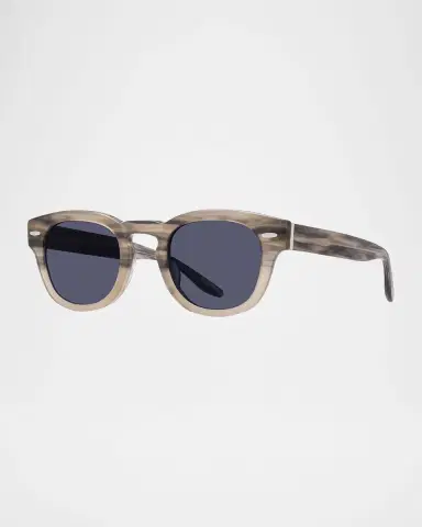 BARTON PERREIRA Men's Demarco Keyhole-Bridge Acetate Rectangle Sunglasses | Thumbnail 3 BARTON PERREIRA Men's Demarco Keyhole-Bridge Acetate Rectangle Sunglasses | Thumbnail 3