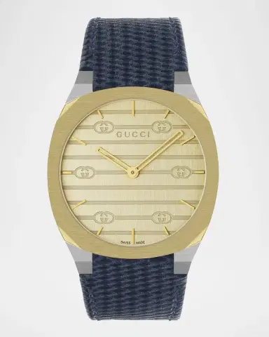 Gucci 25H Leather-Strap Watch, 38mm | Thumbnail 5 Gucci 25H Leather-Strap Watch, 38mm | Thumbnail 5