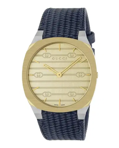Gucci 25H Leather-Strap Watch, 38mm | Thumbnail 1 Gucci 25H Leather-Strap Watch, 38mm | Thumbnail 1