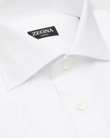 ZEGNA Men 's Micro-Textured Cotton Dress Shirt | Thumbnail 2 ZEGNA Men 's Micro-Textured Cotton Dress Shirt | Thumbnail 2
