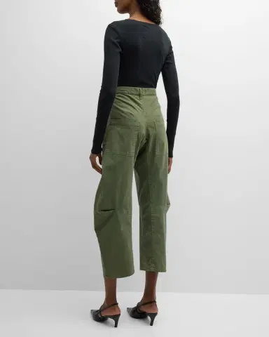Nili Lotan Shon Mid-Rise Cropped Pants | Thumbnail 4 Nili Lotan Shon Mid-Rise Cropped Pants | Thumbnail 4