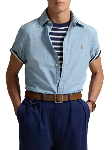 Polo Ralph Lauren Men's Classic-Fit Chambray Shirt - Light Indigo | Thumbnail 3 Polo Ralph Lauren Men's Classic-Fit Chambray Shirt - Light Indigo | Thumbnail 3