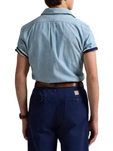 Polo Ralph Lauren Men's Classic-Fit Chambray Shirt - Light Indigo | Thumbnail 4 Polo Ralph Lauren Men's Classic-Fit Chambray Shirt - Light Indigo | Thumbnail 4