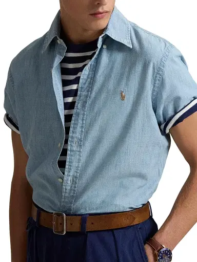 Polo Ralph Lauren Men's Classic-Fit Chambray Shirt - Light Indigo | Thumbnail 5 Polo Ralph Lauren Men's Classic-Fit Chambray Shirt - Light Indigo | Thumbnail 5