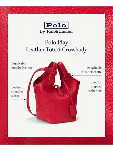 Polo Ralph Lauren Women's Play Leather Top Handle Bag - Cherry | Thumbnail 8 Polo Ralph Lauren Women's Play Leather Top Handle Bag - Cherry | Thumbnail 8