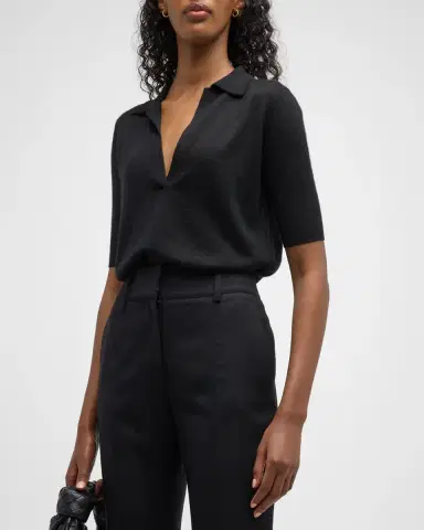Gabriela Hearst Frank Cashmere Polo Top | Thumbnail 4 Gabriela Hearst Frank Cashmere Polo Top | Thumbnail 4