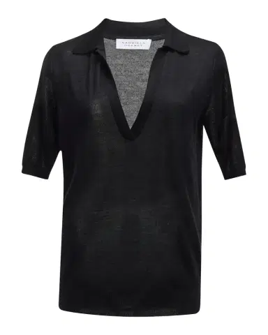 Gabriela Hearst Frank Cashmere Polo Top | Thumbnail 1 Gabriela Hearst Frank Cashmere Polo Top | Thumbnail 1