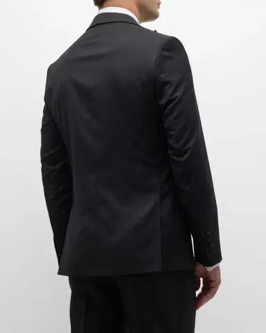 Paul Stuart Men's Wool Peak-Lapel Tuxedo | Thumbnail 5 Paul Stuart Men's Wool Peak-Lapel Tuxedo | Thumbnail 5