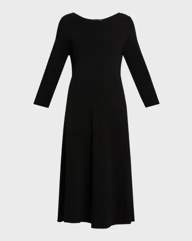 Marina Rinaldi Gabrielle Long-Sleeve A-Line Knit Midi Dress | Thumbnail 2 Marina Rinaldi Gabrielle Long-Sleeve A-Line Knit Midi Dress | Thumbnail 2