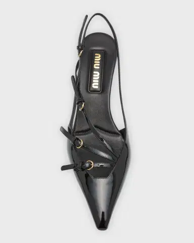 Miu Miu Patent Buckle-Trio Slingback Pumps | Thumbnail 5 Miu Miu Patent Buckle-Trio Slingback Pumps | Thumbnail 5