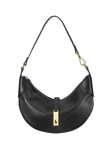 Polo Ralph Lauren Women's Mini Polo ID Leather Shoulder Bag - Black | Thumbnail 1 Polo Ralph Lauren Women's Mini Polo ID Leather Shoulder Bag - Black | Thumbnail 1