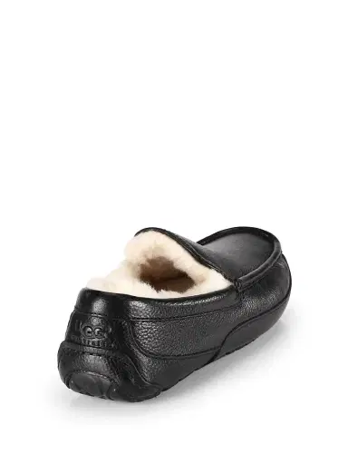 UGG Men's Ascot Leather Slippers - Black | Thumbnail 2 UGG Men's Ascot Leather Slippers - Black | Thumbnail 2