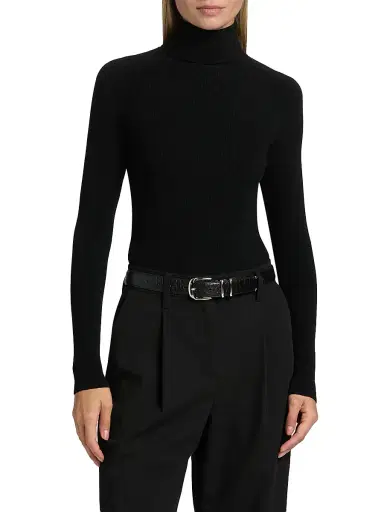 Proenza Schouler Women's Fox Ribbed Turtleneck Top - Black - Size XL | Thumbnail 3 Proenza Schouler Women's Fox Ribbed Turtleneck Top - Black - Size XL | Thumbnail 3