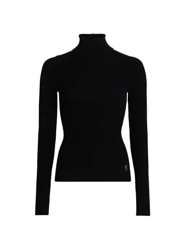 Proenza Schouler Women's Fox Ribbed Turtleneck Top - Black - Size XL | Thumbnail 1 Proenza Schouler Women's Fox Ribbed Turtleneck Top - Black - Size XL | Thumbnail 1