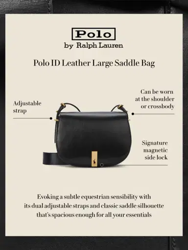 Polo Ralph Lauren Women's Mini ID Leather Saddle Bag - Black | Thumbnail 5 Polo Ralph Lauren Women's Mini ID Leather Saddle Bag - Black | Thumbnail 5