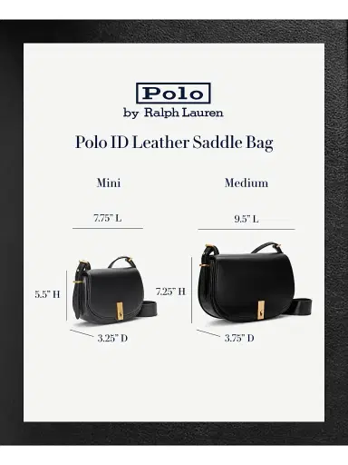 Polo Ralph Lauren Women's Mini ID Leather Saddle Bag - Black | Thumbnail 6 Polo Ralph Lauren Women's Mini ID Leather Saddle Bag - Black | Thumbnail 6