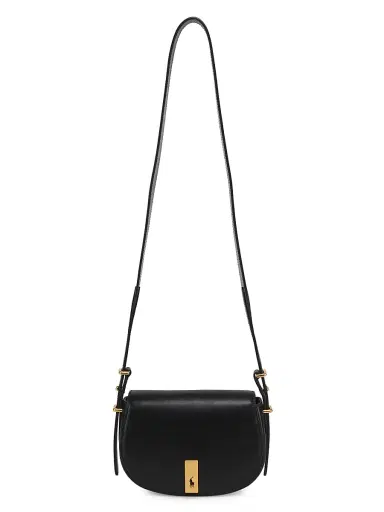 Polo Ralph Lauren Women's Mini ID Leather Saddle Bag - Black | Thumbnail 1 Polo Ralph Lauren Women's Mini ID Leather Saddle Bag - Black | Thumbnail 1