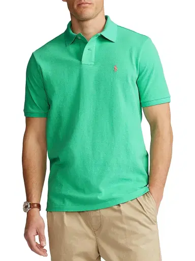 Polo Ralph Lauren Men's Cotton Mesh Slim-Fit Polo Shirt - Green | Thumbnail 3 Polo Ralph Lauren Men's Cotton Mesh Slim-Fit Polo Shirt - Green | Thumbnail 3