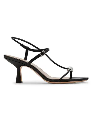 Loeffler Randall Women's Triana 70MM Leather Sandals - Black | Thumbnail 1 Loeffler Randall Women's Triana 70MM Leather Sandals - Black | Thumbnail 1