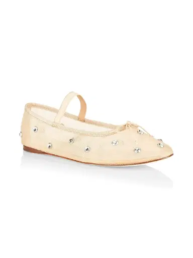 Loeffler Randall Women's Leonie Crystal Mesh Ballet Flats - Caramel | Thumbnail 2 Loeffler Randall Women's Leonie Crystal Mesh Ballet Flats - Caramel | Thumbnail 2