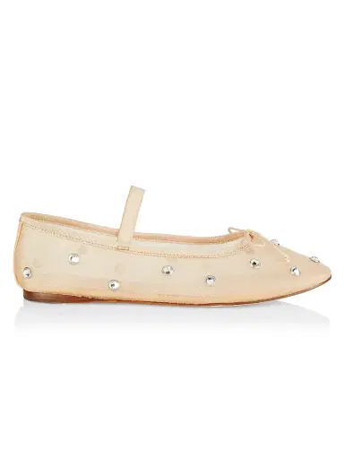 Loeffler Randall Women's Leonie Crystal Mesh Ballet Flats - Caramel | Thumbnail 1 Loeffler Randall Women's Leonie Crystal Mesh Ballet Flats - Caramel | Thumbnail 1