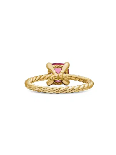 David Yurman Women's Chatelaine Ring in 1K Yellow Gold with Pavé Diamonds - Pink Tourmaline | Thumbnail 6 David Yurman Women's Chatelaine Ring in 1K Yellow Gold with Pavé Diamonds - Pink Tourmaline | Thumbnail 6