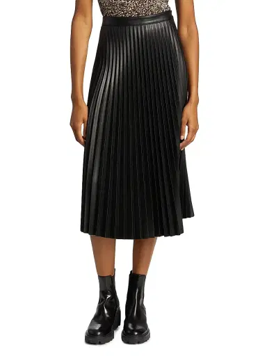 Proenza Schouler White Label Women's Pleated Faux-Leather Midi-Skirt | Thumbnail 3 Proenza Schouler White Label Women's Pleated Faux-Leather Midi-Skirt | Thumbnail 3