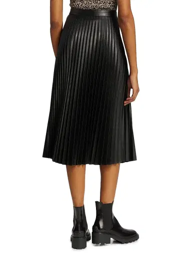 Proenza Schouler White Label Women's Pleated Faux-Leather Midi-Skirt | Thumbnail 5 Proenza Schouler White Label Women's Pleated Faux-Leather Midi-Skirt | Thumbnail 5