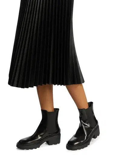 Proenza Schouler White Label Women's Pleated Faux-Leather Midi-Skirt | Thumbnail 6 Proenza Schouler White Label Women's Pleated Faux-Leather Midi-Skirt | Thumbnail 6
