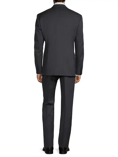 Corneliani Men's Regular-Fit Solid Woven Wool Suit - Dark Grey | Thumbnail 4 Corneliani Men's Regular-Fit Solid Woven Wool Suit - Dark Grey | Thumbnail 4