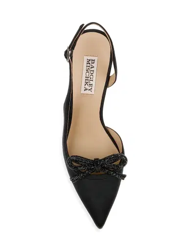 BADGLEY MISCHKA Women's Georgie 80MM Embellished Satin Slingback Pumps | Thumbnail 5 BADGLEY MISCHKA Women's Georgie 80MM Embellished Satin Slingback Pumps | Thumbnail 5